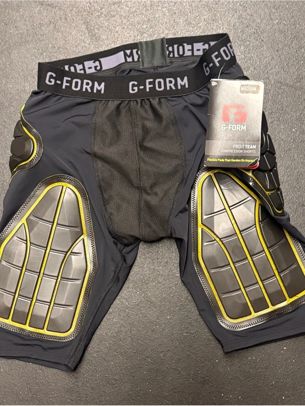 Men’s G-Form padded Black Compression Shorts - Protective Hip & Thigh gurdle